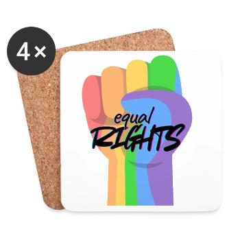 Rainbow Fist Equality - Coasters (set of 4) - white - Front