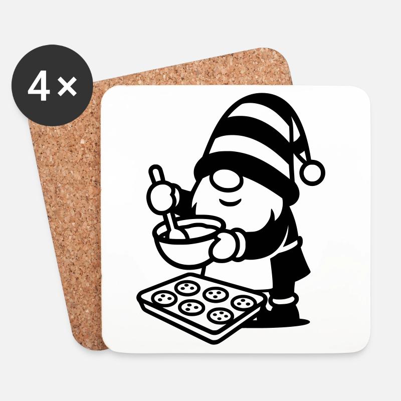 wichtel zwerg backen kekse plätzchen  - Untersetzer (4er-Set) - Weiß
