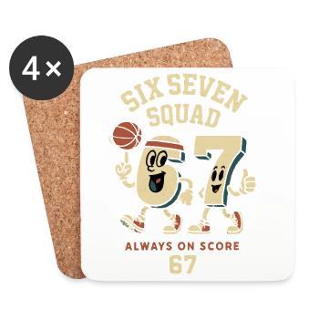 6 7 Sechs Sieben Meme Aura Points Kids Basketball - Untersetzer (4er-Set) - Weiß - Vorne