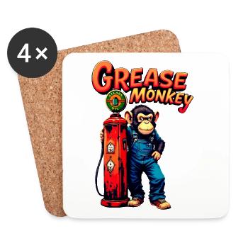 GreaseMonkey Retro Pump Design - Coasters (set of 4) - white - Front