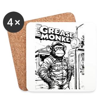 Illustration en ligne GreaseMonkey - Dessous de verre (lot de 4) - blanc - Devant