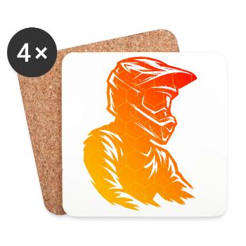 Idée simple de motocross pour le motocross - Dessous de verre (lot de 4) - blanc - Devant