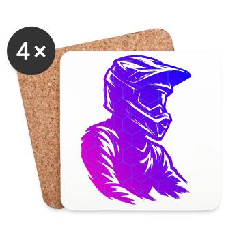 Clear Motocross Message - Coasters (set of 4) - white - Front