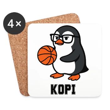 KOPI - Basketball Penguin - Coasters (set of 4) - white - Front