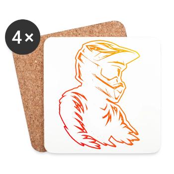 J’adore le motif cool du motocross - Dessous de verre (lot de 4) - blanc - Devant