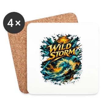 Wild Storm Sea-like Kraft - Untersetzer (4er-Set) - Weiß - Vorne