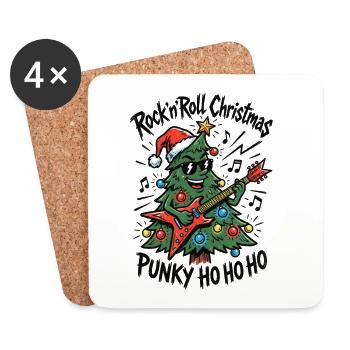 Rock'n'Roll Christmas - Coasters (set of 4) - white - Front