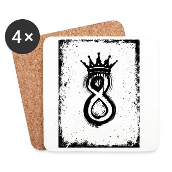 8 – Conception du Roi Couronne - Dessous de verre (lot de 4) - blanc - Devant