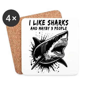 Un requin silencieux mais mortel et sarcastique. - Dessous de verre (lot de 4) - blanc - Devant