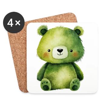 Soft Bear – Zartes Universum der Kindheit - Untersetzer (4er-Set) - Weiß - Vorne