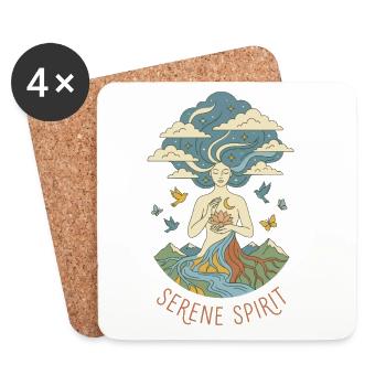Serene Spirit - Mystical Nature Yoga - Coasters (set of 4) - white - Front