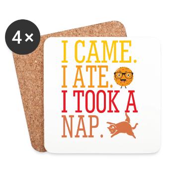 I came ate took a nap - Coasters (set of 4) - white - Front