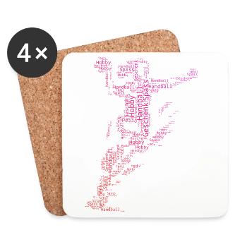 In a nutshell, women's handball - Coasters (set of 4) - white - Front