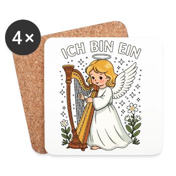 Angel Harp Costume de fille de carnaval - Dessous de verre (lot de 4) - blanc - Devant