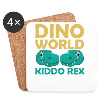 Dino World Kiddo Rex - Coasters (set of 4) - white - Front