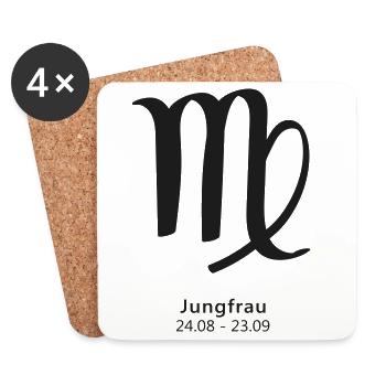 Jungfrau Virgo Symbol Sternzeichen - Untersetzer (4er-Set) - Weiß - Vorne