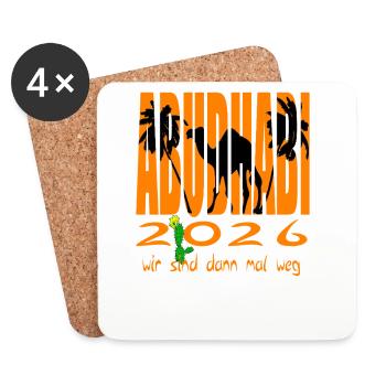 AbudhABI 2026 - Untersetzer (4er-Set) - Weiß - Vorne