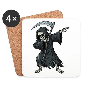 Dabbender Sensenmann – lustiges Skull Cartoon - Untersetzer (4er-Set) - Weiß - Vorne