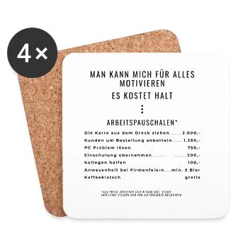 Motivation through packages Backprint - Coasters (set of 4) - white - Front