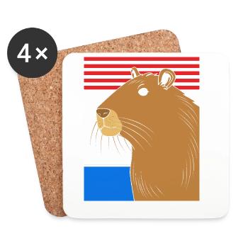 Ne t’inquiète pas, sois capy capybara - Dessous de verre (lot de 4) - blanc - Devant