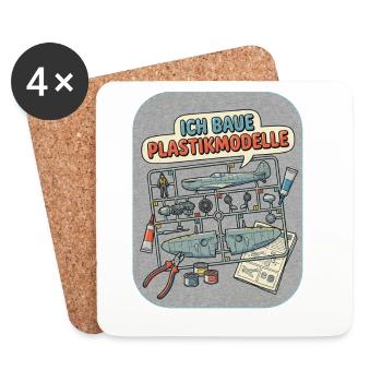 I build plastic models - Coasters (set of 4) - white - Front