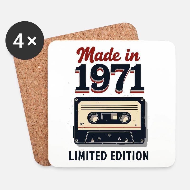 Made in 1971 – Limited Edition - Untersetzer (4er-Set) - Weiß