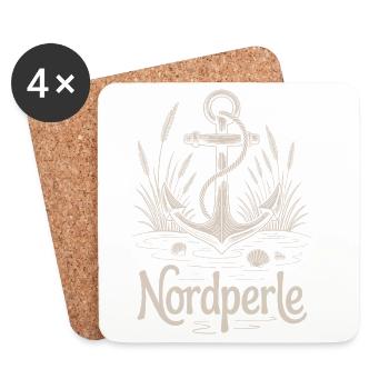 Nordperle Hamburg Nordsee Ostsee Norddeutsch Deern - Untersetzer (4er-Set) - Weiß - Vorne