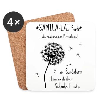 SAMILA-LAI Pusti - L’Original par heavenlygoods - Dessous de verre (lot de 4) - blanc - Devant
