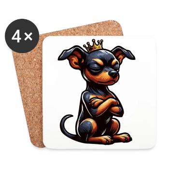 Pinscher miniature Pinscher Pinscher Pinscher Propriétaire Minpin - Dessous de verre (lot de 4) - blanc - Devant