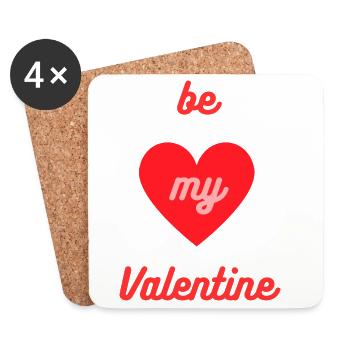 Be my Valentine Heart Design - Coasters (set of 4) - white - Front