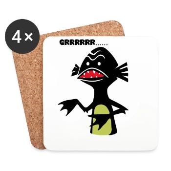 Water Monster - Coasters (set of 4) - white - Front