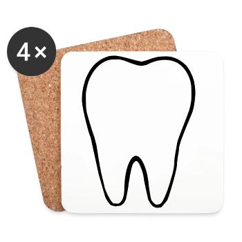 Tooth, Teeth, Dentist - Coasters (set of 4) - white - Front