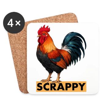 Scrappy Rooster Speranza funny Gaming Community - Untersetzer (4er-Set) - Weiß - Vorne