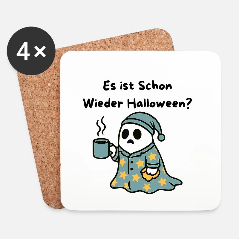 Kaffeegeist im Sternenkleid - Untersetzer (4er-Set) - Weiß