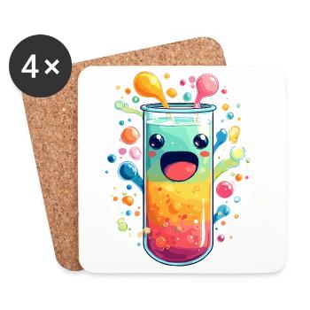 Tube d’essai d’explosion de jus coloré - Dessous de verre (lot de 4) - blanc - Devant
