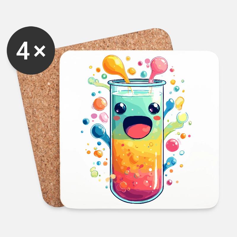 Bunte Saft Explosion Teströhre - Untersetzer (4er-Set) - Weiß