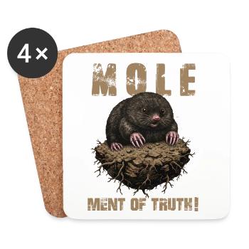 Humour Taupe Molement of Truth - Dessous de verre (lot de 4) - blanc - Devant
