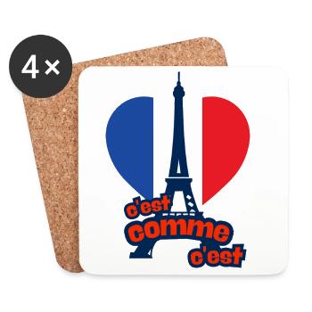 c’est as c’est - France - Dessous de verre (lot de 4) - blanc - Devant