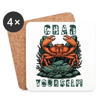 Humour Crabe Crab Yourself Vintage - Dessous de verre (lot de 4) - blanc - Devant