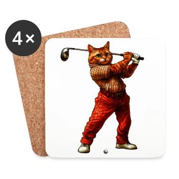 Cats Golf - Coasters (set of 4) - white - Front
