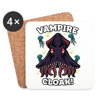 Humour Calmar Vampire Cloak Abysses - Dessous de verre (lot de 4) - blanc - Devant