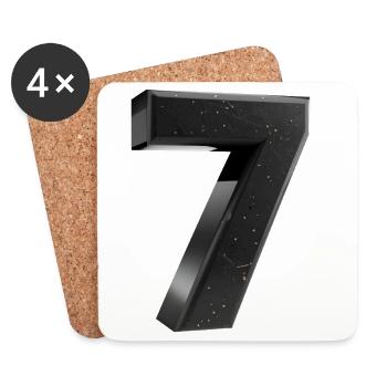 Black Seven with Gold Speckles - Coasters (set of 4) - white - Front