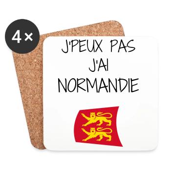J'peux pas J'ai Normandie - Dessous de verre (lot de 4) - blanc - Devant