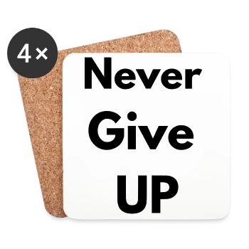 never give up - Coasters (set of 4) - white - Front