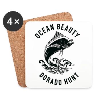Pêche Mer Dorado - Dessous de verre (lot de 4) - blanc - Devant
