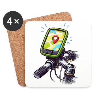 Bicycle navigation route finder - Coasters (set of 4) - white - Front