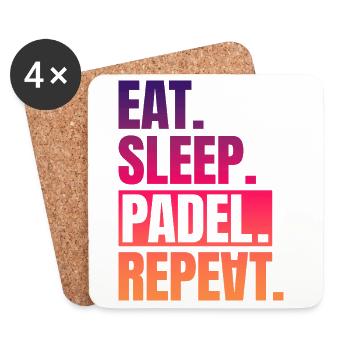 Manger dormir Padel répéter - Dessous de verre (lot de 4) - blanc - Devant