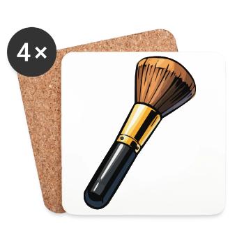 Makeup Brush Illustration - Coasters (set of 4) - white - Front