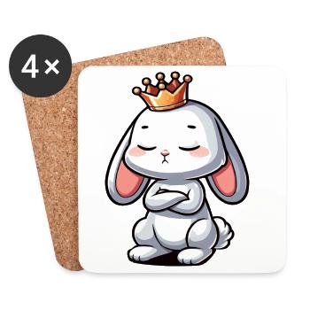 Rabbit Bunny Bunny Long Eared Thumper Ram - Coasters (set of 4) - white - Front