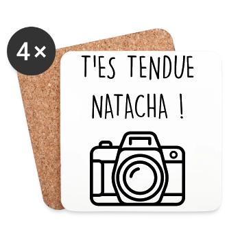 Dikkenek Appareil photo t'es tendue Natacha culte - Dessous de verre (lot de 4) - blanc - Devant